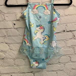 5/$20 Kids Girls No Brand One Piece Unicorn Bathing Suit Check measurements